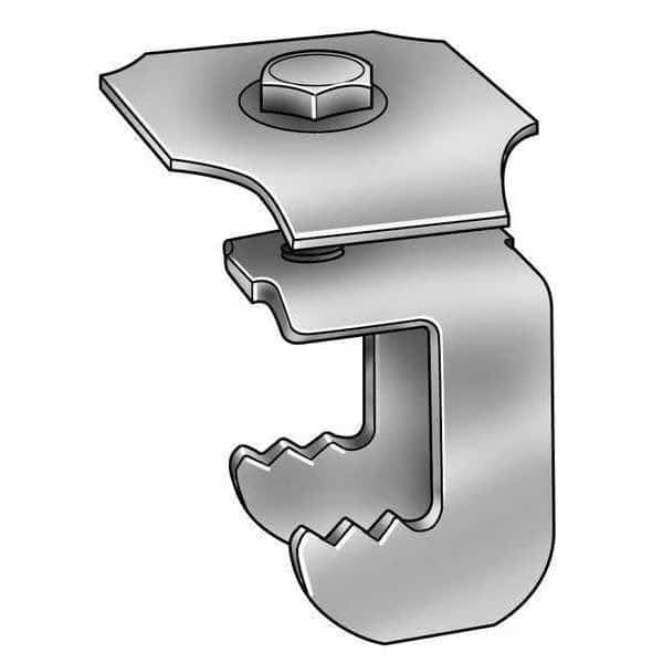 Grating Clip, For Screw Size 1/4 in, Carbon Steel, Galvanized, 50 PK