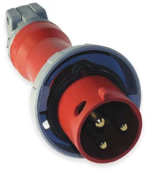 Watertight Pin & Sleeve Plug, 20 A, 480V AC, Single Phase, 2 Pole, IEC Grounding, NEMA Not Rated