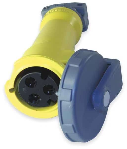 Watertight Pin & Sleeve Connector, 30 A, 125V AC, Single Phase, 2 Pole, IEC Grounding, NEMA 4X