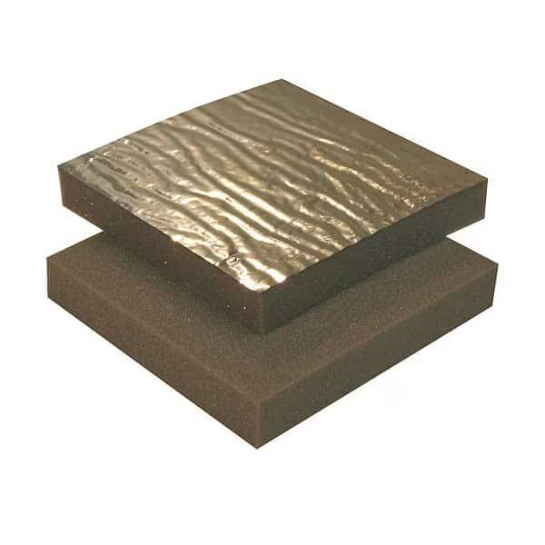 Acoustic Foam, 0.55 NRC, Polyurethane Foam, 4 1/2 ft W, 10 ft L, 1 in Thick, Gray