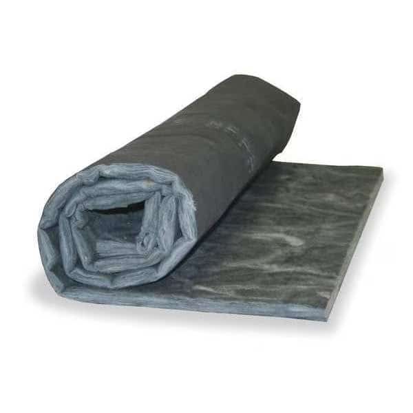 Duct Liner, 0.6 NRC, Bonded Glass Fiber Blanket, 48 in W, 25 ft L, 1 in Thick, Black