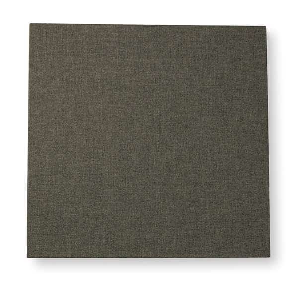 Acoustic Panel, 0.75 NRC, Fabric Faced Fiberglass, 24 in W, 24 in L, 1 in Thick, Gray