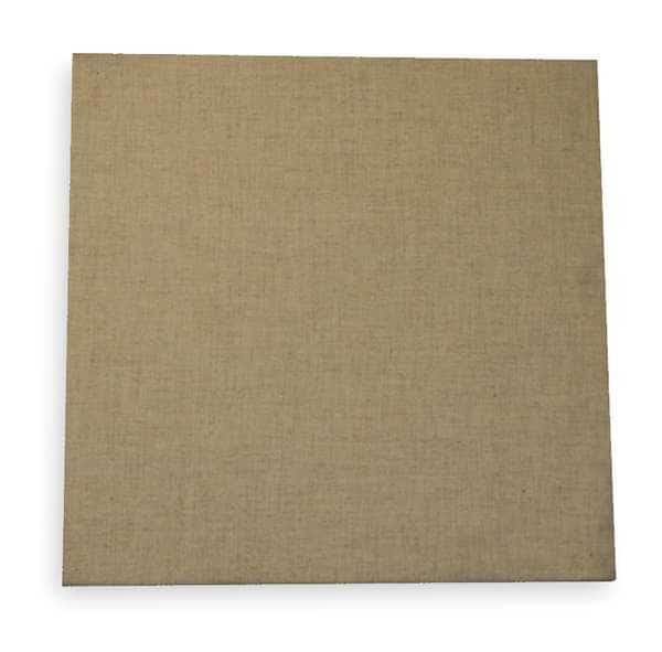 Acoustic Panel, 0.75 NRC, Fabric Faced Fiberglass, 24 in W, 24 in L, 1 in Thick, Neutral