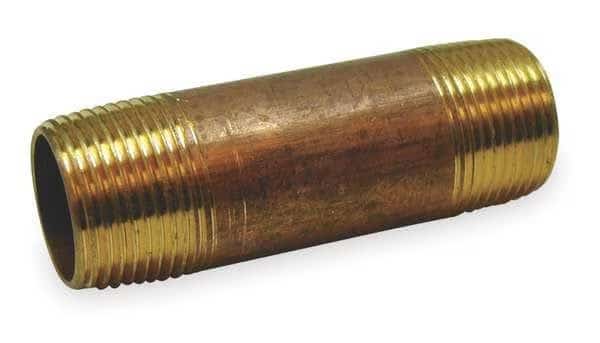 3/4" MNPT x 1-1/2" TBE Red Brass Pipe Nipple Sch 40