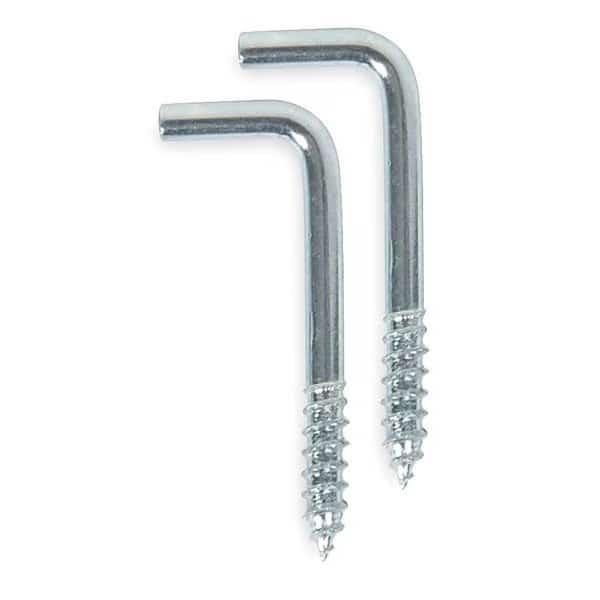 Square Hook, Zinc, Length 1 3/16 In, PK20