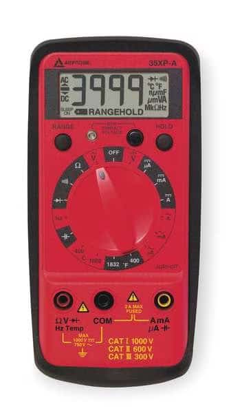 Digital Multimeter, 600 V Max DC, 400 V Max AC, Average, 4,000 Instrument Counts, LCD