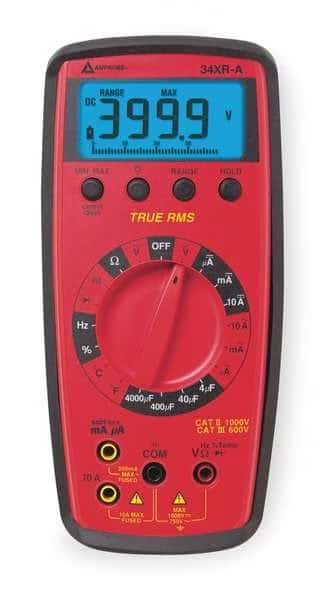 Digital Multimeter,750V,10A,40 MOhms, Mfr#: 34XR-A, AMPROBE