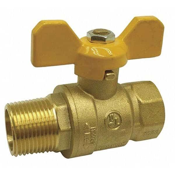 3/4" FNPT x MNPT Brass Ball Valve Inline