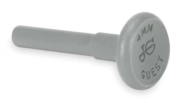 Plug, 1/2 in Tube Size, Acetal, Gray, 10 PK