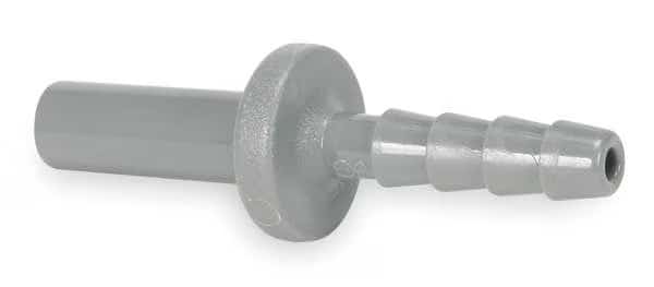 Tube to Hose Adapter, 3/8 in Tube Size, Acetal, Gray, 10 PK