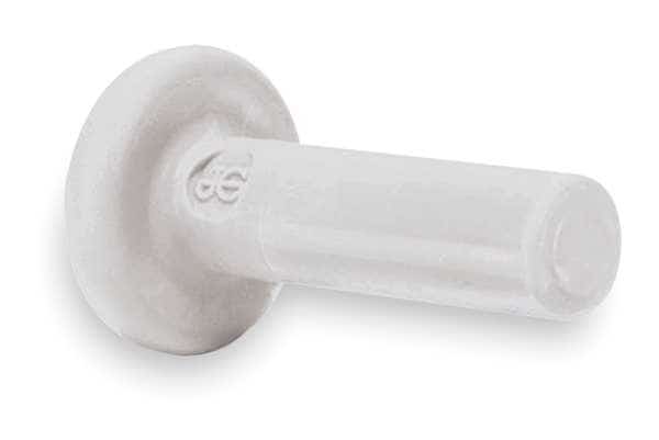 Push-Fit Fitting Plug, Polypropylene, White, 10 PK