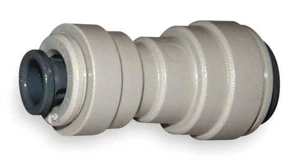 Push-Fit Union Fitting, 5/16 in x 1/4 in Tube Size, Acetal, Gray, 10 PK