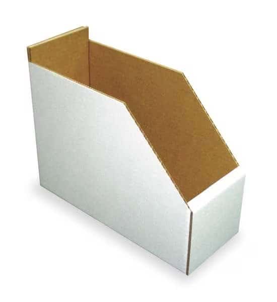 Corrugated Shelf Bin, White, Cardboard, 11 in L x 8 1/4 in W x 8 1/2 in H, PACKAGING OF AMERICA, Mfr# 1W957