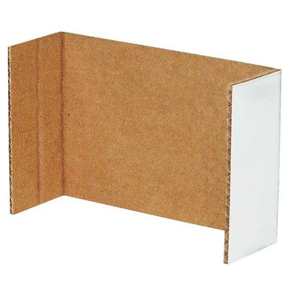 Cardboard Corrugated Shelf Bin Divider, White, 10 in L, 2 in H, 100 PK