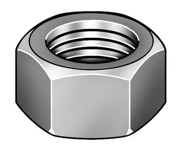 Hex Nut, #3-12, Steel, Grade 2, Black Oxide, 2-19/32 in Ht