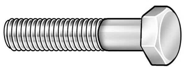 Grade A307, 1/2"-13 Hex Head Cap Screw, Zinc Plated Steel, 8 in L, 125 PK