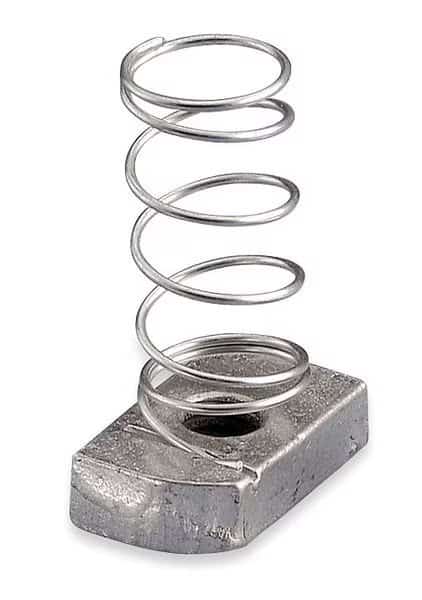 Channel Nut With Spring, 1/4-20 In, Steel