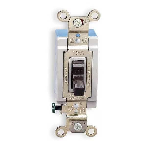 Wall Switch,4-Way,120/277V,15A,Brn,Toggl, Mfr#: HBL1204, HUBBELL WIRING DEVICE-KELLEMS