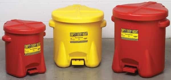 Oily Waste Can,10 Gal.,Poly,Yellow, Mfr#: 935FLY, EAGLE