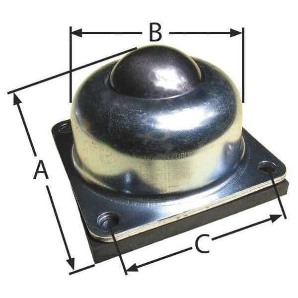 Ball Transfer, Flange, 1-1/2In Ball Dia