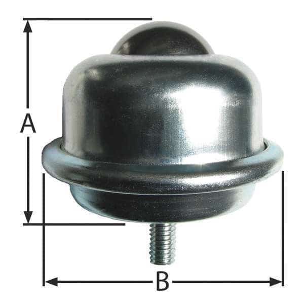 Ball Transfer, Threaded, 1-1/2In Ball Dia