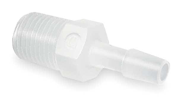 Adapter, Thread To Barb, Poly, 3/8 In, PK10