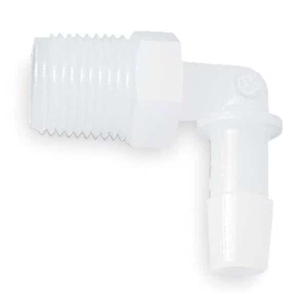 Elbow, Thread To Barb, Poly, 1/4 In, PK10