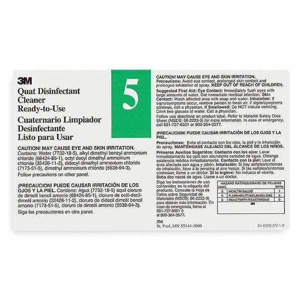 Secondary Bottle Label,Gloss Paper,PK12, Mfr#: 340405, TOLCO
