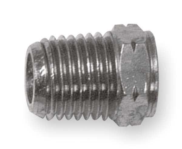 Nickel Plated Brass Reducing Bushing, MNPT x FNPT, 1/2" x 1/4" Pipe Size