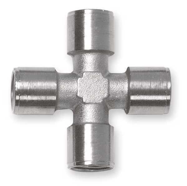 Nickel Plated Brass Cross, FNPT, 1/4" Pipe Size