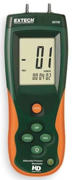 Handheld Manometer, 0 to 55.40 In WC