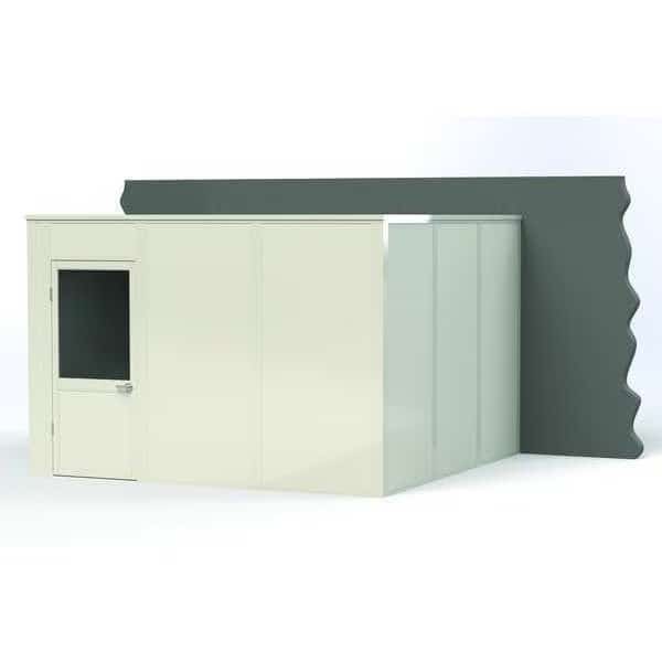 3-Wall Modular In-Plant Office, 8 ft H, 12 ft W, 12 ft D, White