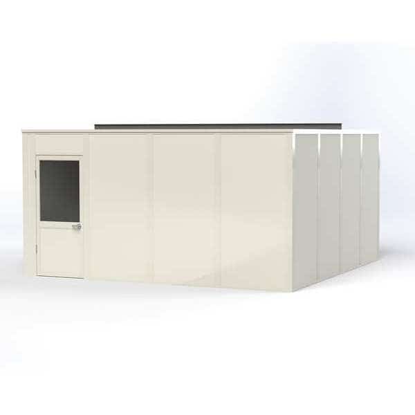 4-Wall Modular In-Plant Office, 8 ft H, 16 ft W, 16 ft D, White