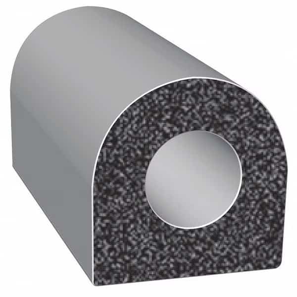 Rubber Seal, D-Shaped, 0.75"W x 100 ft.