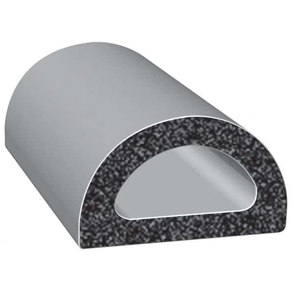 Rubber Seal, D-Shaped, 0.38"W x 100 ft.
