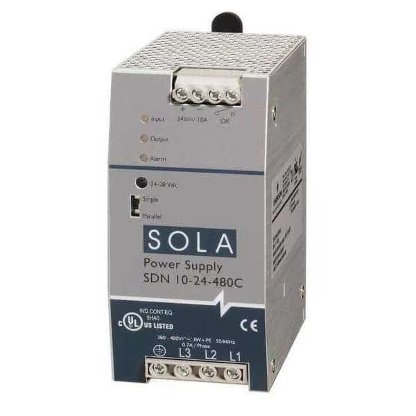 DC Power Supply, 380/480V AC, 240 W, 10 A, DIN Rail