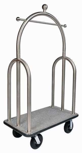 Bellmans Cart, Stainlss, Gray Carpet, 2 In.