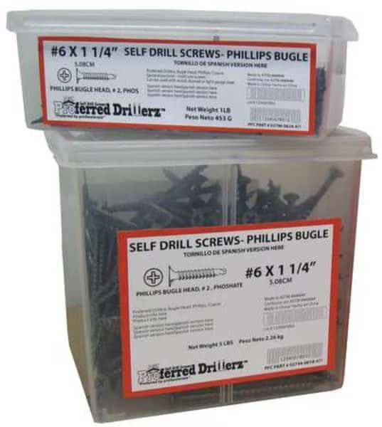Drywall Screw, #7 x 2-1/2 in, Steel, Bugle Head Phillips Drive, 2500 PK