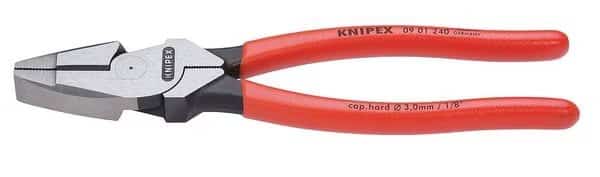 9 1/4 in Linemans Plier High Leverage, Steel, KNIPEX, Mfr# 09 01 240  SBA