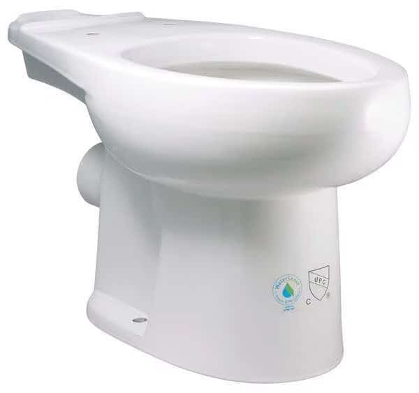 Toilet Bowl, 1.28 gpf, Gravity Fed, Floor with Back Outlet Mount, Elongated, White