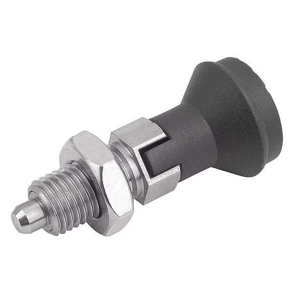 Indexing Plunger D1= M20X1, 5, D=10, Style D, Lockout Type w Locknut, Stainless Steel Not Hardened