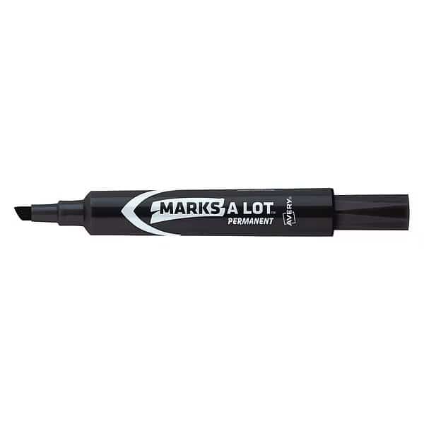 Desk-Style Permanent Marker, Chisel Tip, Black