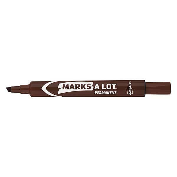 Large Desk-Style Permanent Marker, Chisel Tip, Brown