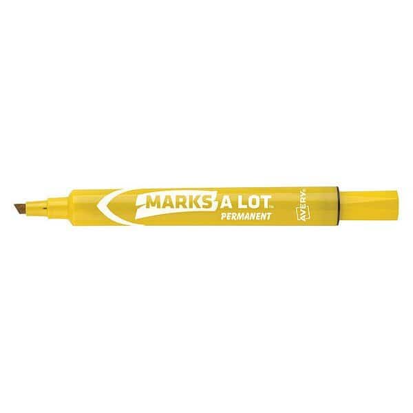 Large Desk-Style Permanent Marker, Chisel Tip, Yellow, MARK-A-LOT, Mfr# 7170908882