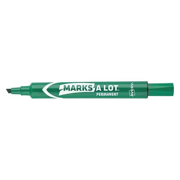 Large Desk-Style Permanent Marker, Chisel Tip, Green, Mark-A-Lot, Mfr#: 7170908885