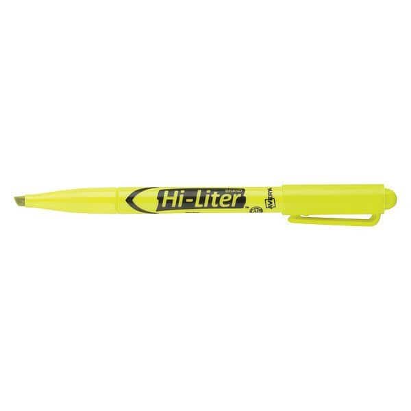 fluorescent Yellow Pen-Style Highlighter, 12/PK