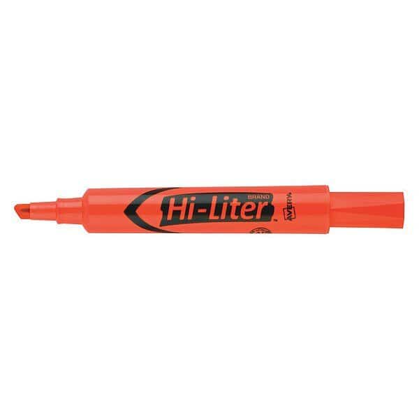 Highlighter, Chisel Tip, Fluorescent Orange, Smear Safe, Nontoxic