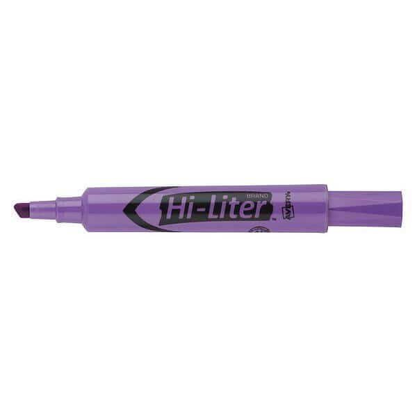 Highlighter, Chisel Tip, Fluorescent Purple, Smear Safe, Nontoxic