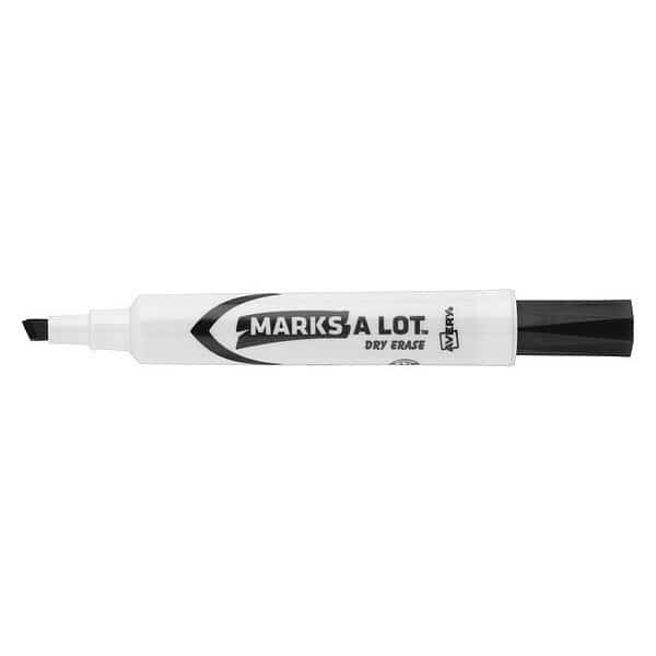 Desk-Style Dry Erase Marker, Chisel Tip, Black