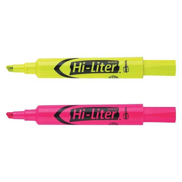 Desk-Style Highlighters, Assorted Colors, Smear Safe, Nontoxic, PK24